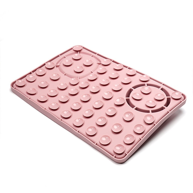 Interactive Slow Feeder & Lick Mat — Enrichment Feeding Tray Pink