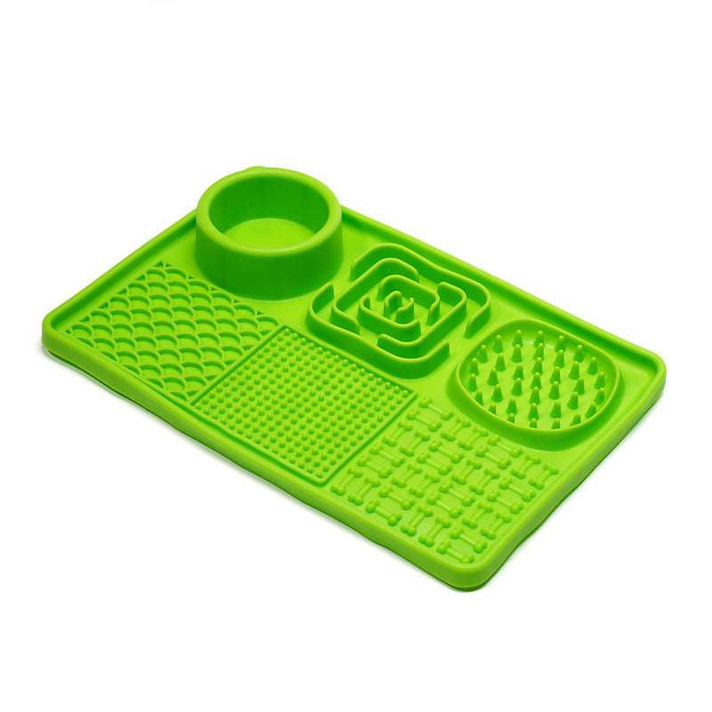 Interactive Slow Feeder & Lick Mat — Enrichment Feeding Tray Pink